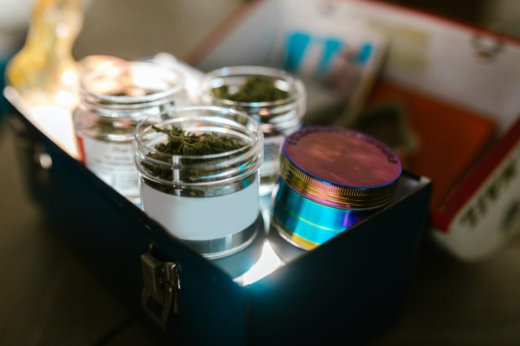 weed in a closed jar
